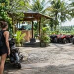 Traveler arriving independently at a Bali ATV tour base